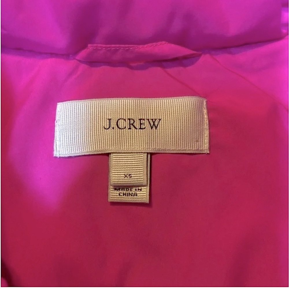 J. CREW Excursion Puffer Vest 70% Down Hot Pink - XS - Picture 9 of 11